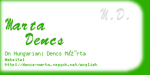 marta dencs business card